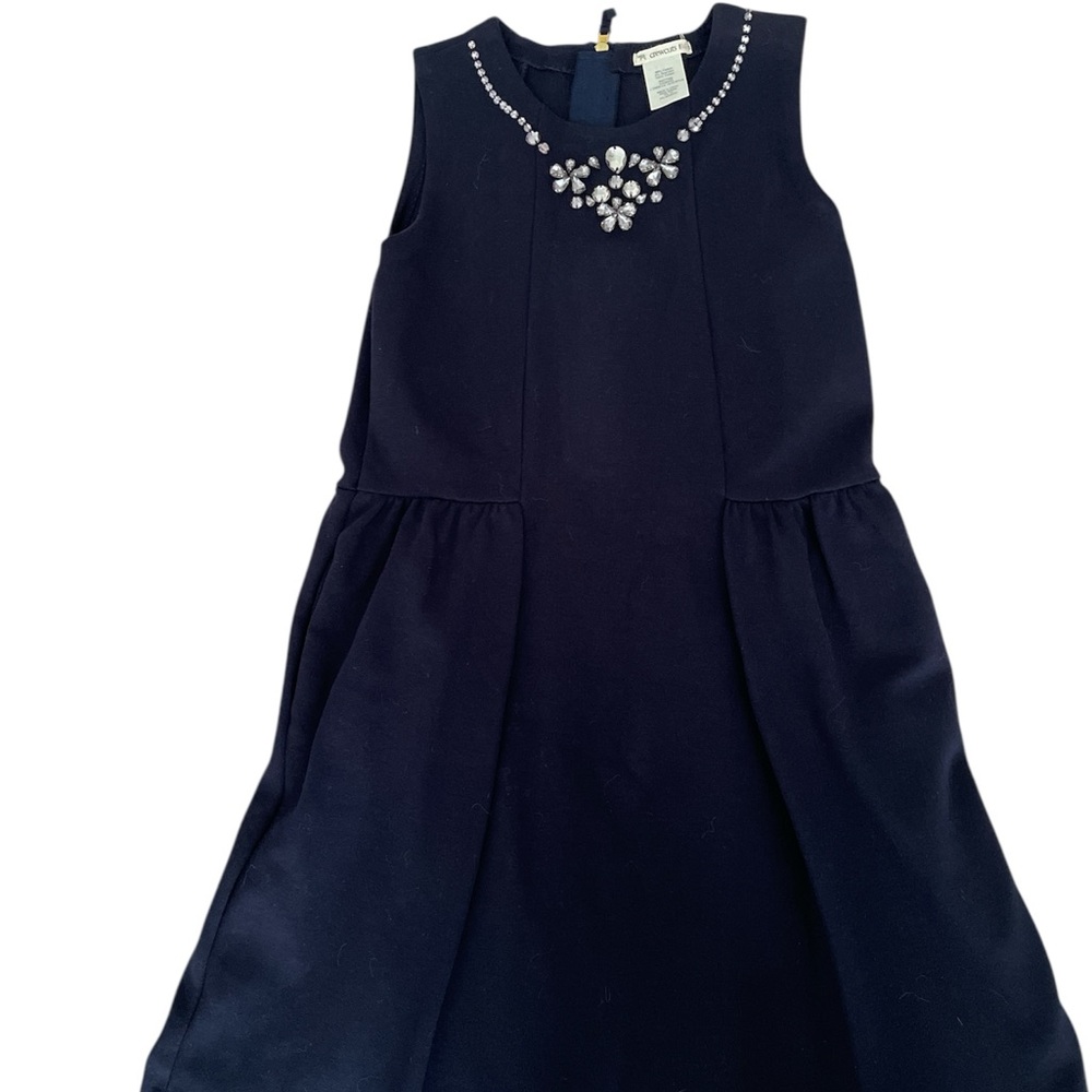 Crewcuts Midnight Blue Dress with Jewel Accents